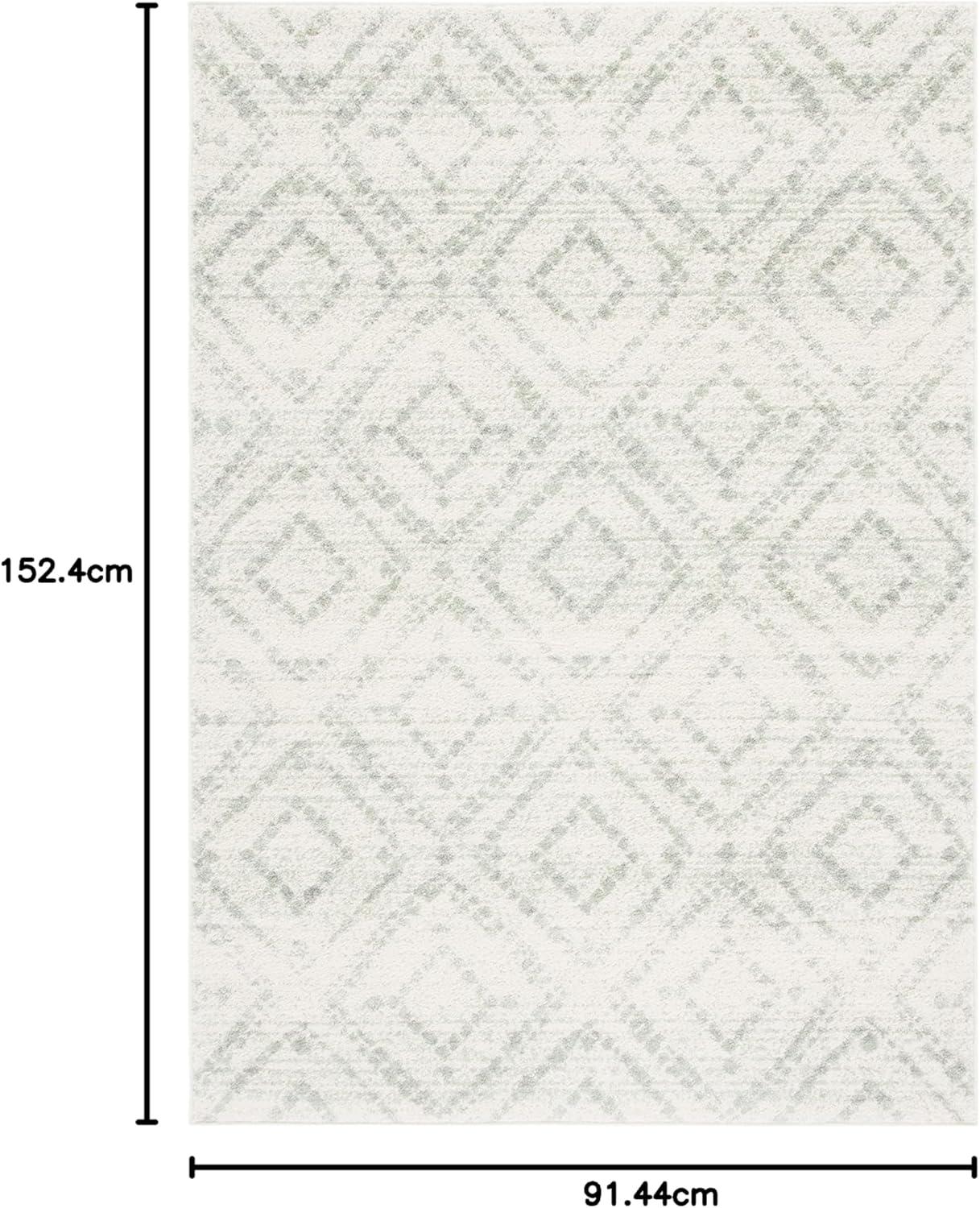 image:imageSAFAVIEH Area Rug 8x10 Adirondack Collection Large Ivory amp Light Blue Geometric Trellis Pattern NonShedding amp Easy Cleaning Ideal for Living Room Bedroom Office Dining Space ADR131TIvoryGreen