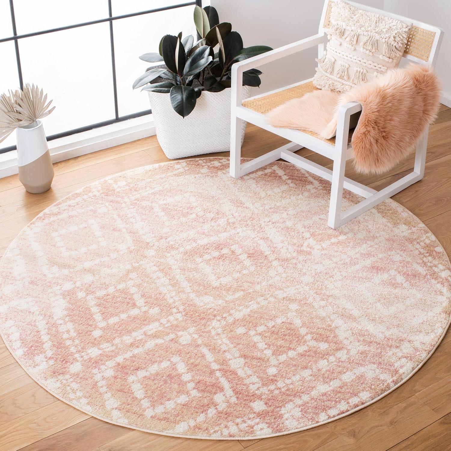 image:imageSAFAVIEH Area Rug 8x10 Adirondack Collection Large Ivory amp Light Blue Geometric Trellis Pattern NonShedding amp Easy Cleaning Ideal for Living Room Bedroom Office Dining Space ADR131TRoseGold