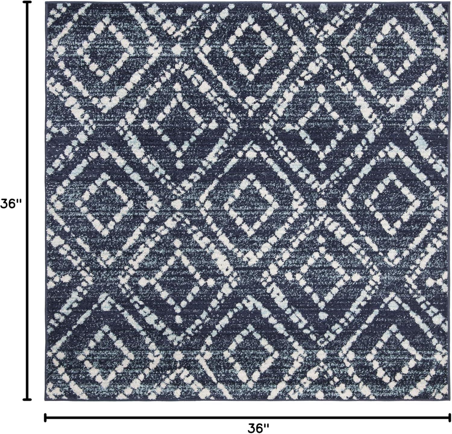 image:imageSAFAVIEH Area Rug 8x10 Adirondack Collection Large Ivory amp Light Blue Geometric Trellis Pattern NonShedding amp Easy Cleaning Ideal for Living Room Bedroom Office Dining Space ADR131TNavyIvory
