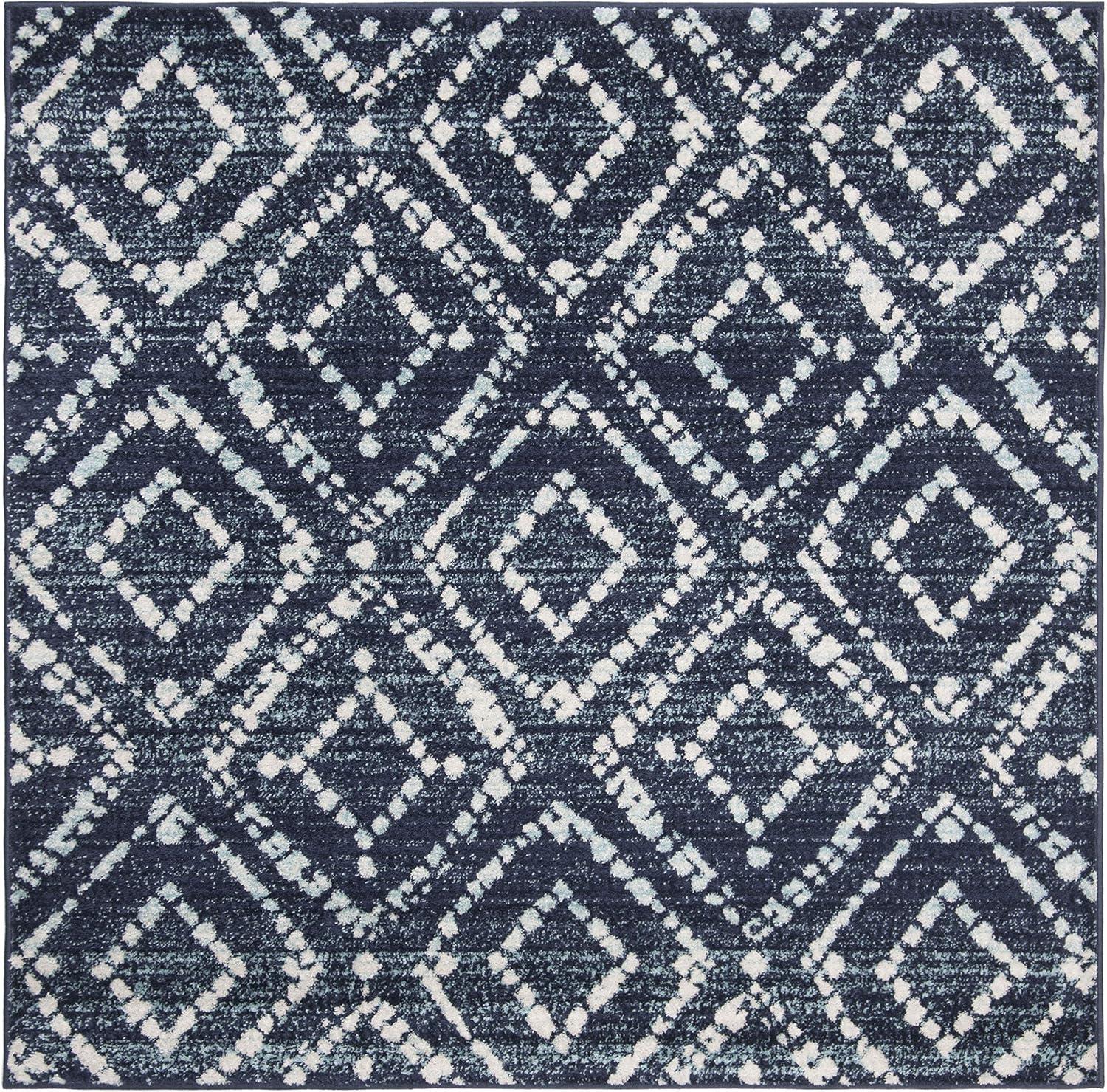 image:imageSAFAVIEH Area Rug 8x10 Adirondack Collection Large Ivory amp Light Blue Geometric Trellis Pattern NonShedding amp Easy Cleaning Ideal for Living Room Bedroom Office Dining Space ADR131TNavyIvory