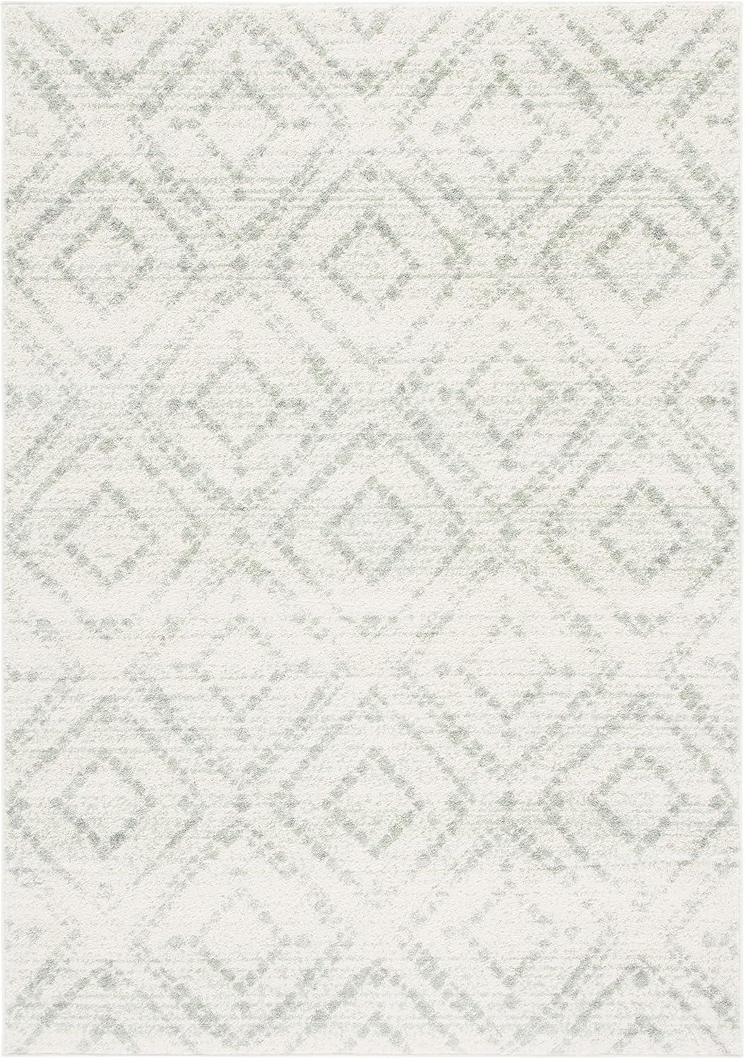 image:imageSAFAVIEH Area Rug 8x10 Adirondack Collection Large Ivory amp Light Blue Geometric Trellis Pattern NonShedding amp Easy Cleaning Ideal for Living Room Bedroom Office Dining Space ADR131TIvoryGreen