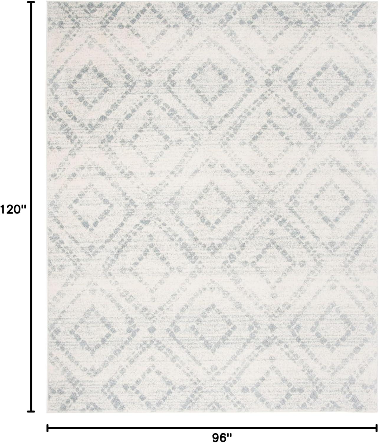 image:imageSAFAVIEH Area Rug 8x10 Adirondack Collection Large Ivory amp Light Blue Geometric Trellis Pattern NonShedding amp Easy Cleaning Ideal for Living Room Bedroom Office Dining Space ADR131TIvoryLight Blue