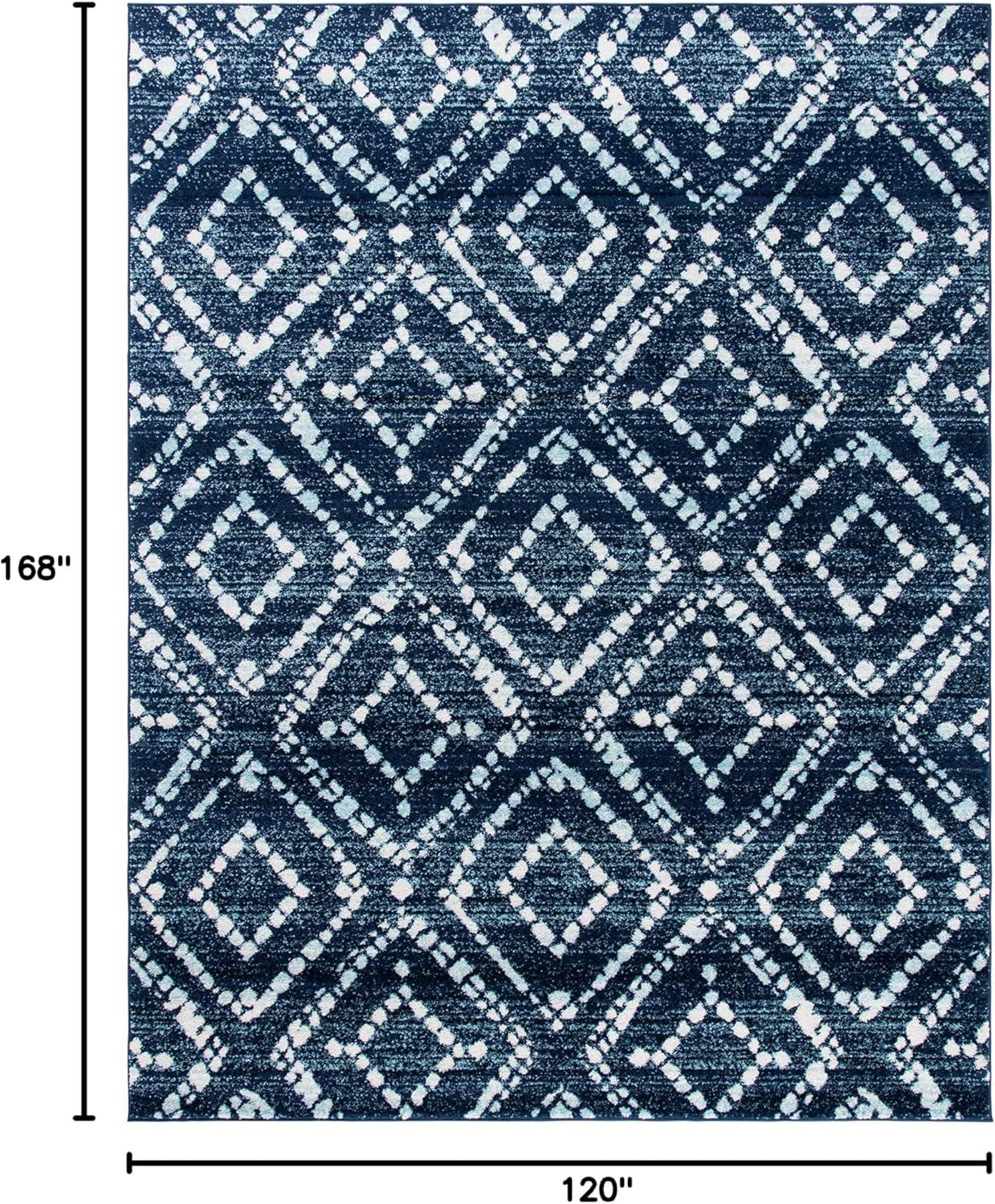 image:imageSAFAVIEH Area Rug 8x10 Adirondack Collection Large Ivory amp Light Blue Geometric Trellis Pattern NonShedding amp Easy Cleaning Ideal for Living Room Bedroom Office Dining Space ADR131TNavyIvory