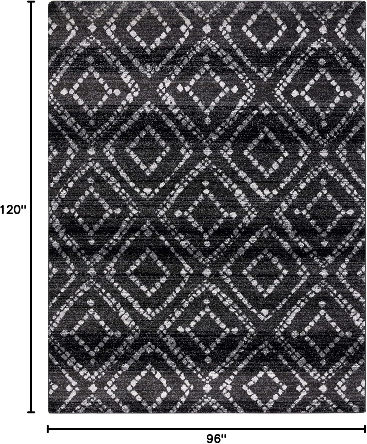 image:imageSAFAVIEH Area Rug 8x10 Adirondack Collection Large Ivory amp Light Blue Geometric Trellis Pattern NonShedding amp Easy Cleaning Ideal for Living Room Bedroom Office Dining Space ADR131TBlackIvory