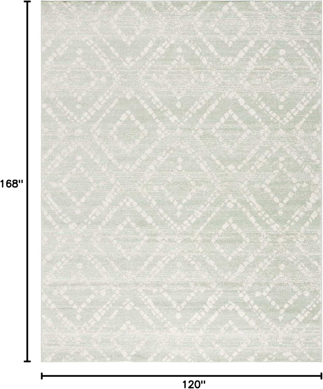 image:imageSAFAVIEH Area Rug 8x10 Adirondack Collection Large Ivory amp Light Blue Geometric Trellis Pattern NonShedding amp Easy Cleaning Ideal for Living Room Bedroom Office Dining Space ADR131TGreenIvory