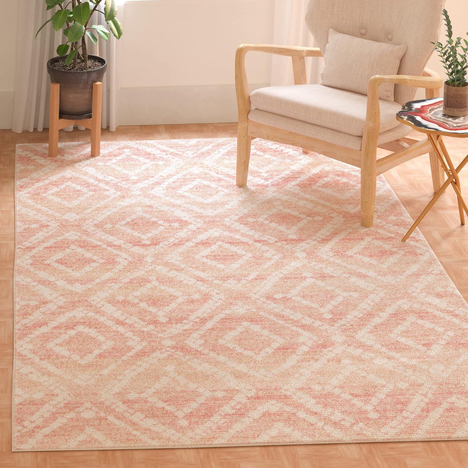 image:imageSAFAVIEH Area Rug 8x10 Adirondack Collection Large Ivory amp Light Blue Geometric Trellis Pattern NonShedding amp Easy Cleaning Ideal for Living Room Bedroom Office Dining Space ADR131TRoseGold