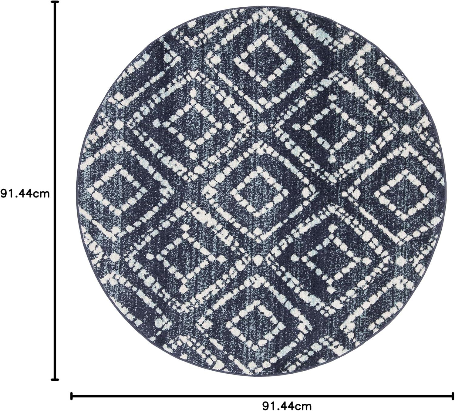 image:imageSAFAVIEH Area Rug 8x10 Adirondack Collection Large Ivory amp Light Blue Geometric Trellis Pattern NonShedding amp Easy Cleaning Ideal for Living Room Bedroom Office Dining Space ADR131TNavyIvory