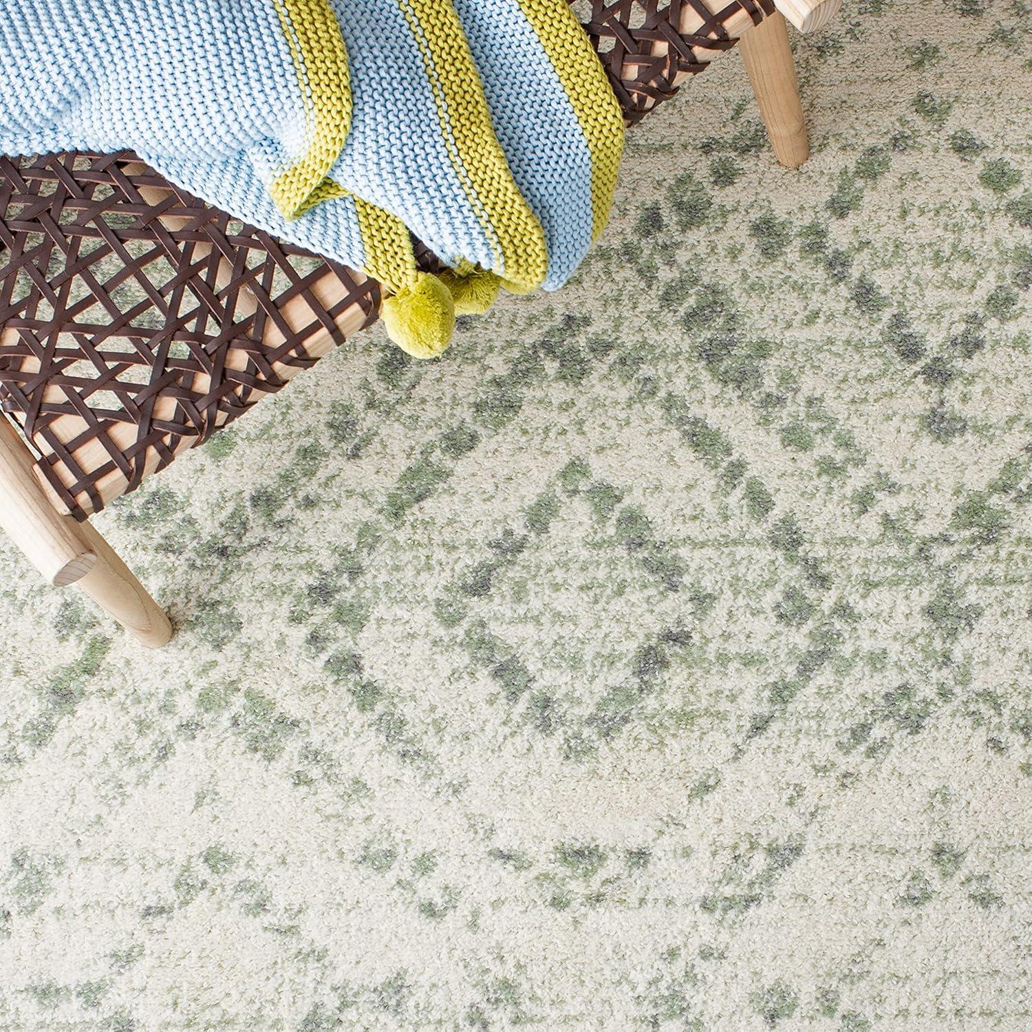 image:imageSAFAVIEH Area Rug 8x10 Adirondack Collection Large Ivory amp Light Blue Geometric Trellis Pattern NonShedding amp Easy Cleaning Ideal for Living Room Bedroom Office Dining Space ADR131TIvoryGreen