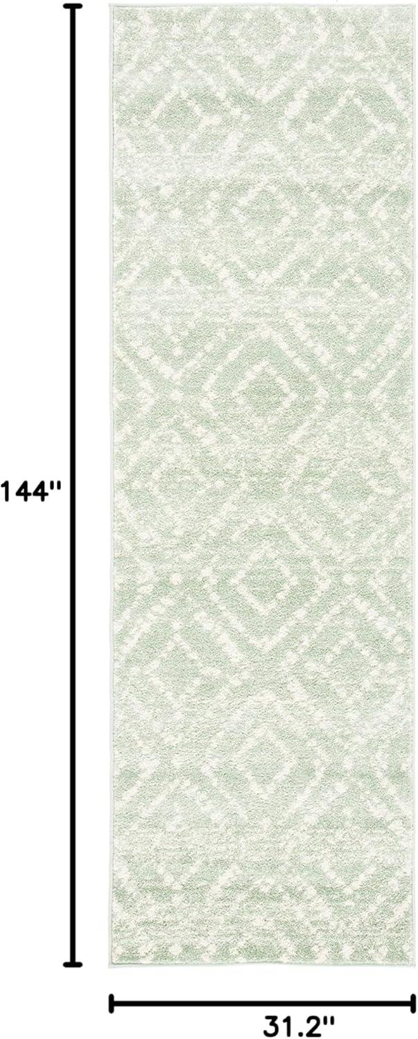 image:imageSAFAVIEH Area Rug 8x10 Adirondack Collection Large Ivory amp Light Blue Geometric Trellis Pattern NonShedding amp Easy Cleaning Ideal for Living Room Bedroom Office Dining Space ADR131TGreenIvory