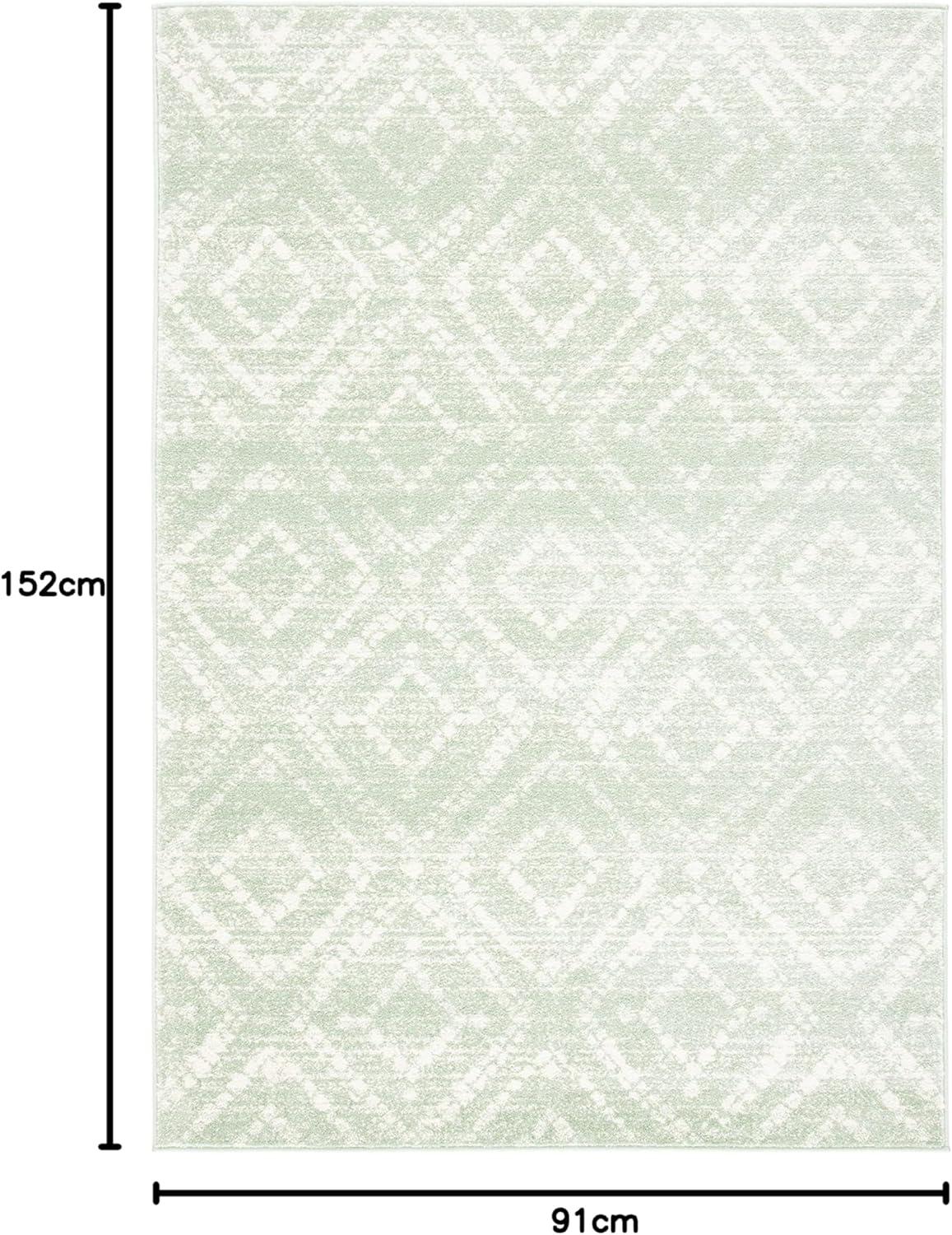 image:imageSAFAVIEH Area Rug 8x10 Adirondack Collection Large Ivory amp Light Blue Geometric Trellis Pattern NonShedding amp Easy Cleaning Ideal for Living Room Bedroom Office Dining Space ADR131TGreenIvory
