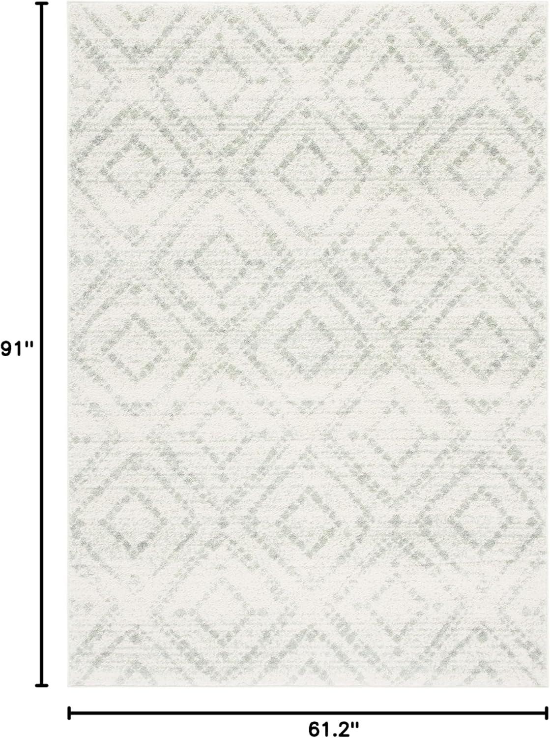 image:imageSAFAVIEH Area Rug 8x10 Adirondack Collection Large Ivory amp Light Blue Geometric Trellis Pattern NonShedding amp Easy Cleaning Ideal for Living Room Bedroom Office Dining Space ADR131TIvoryGreen