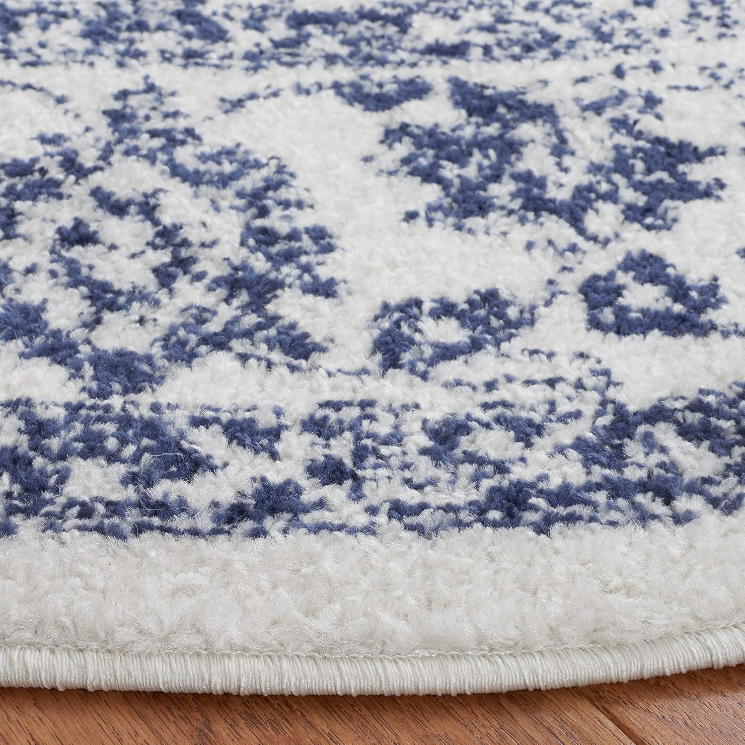 image:imageSAFAVIEH Area Rug 8x10 Adirondack Collection Large Ivory amp Silver Distressed Vintage Floral Design NonShedding amp Easy to Clean Ideal for Living Room Bedroom Dining Space ADR109CIvoryNavy