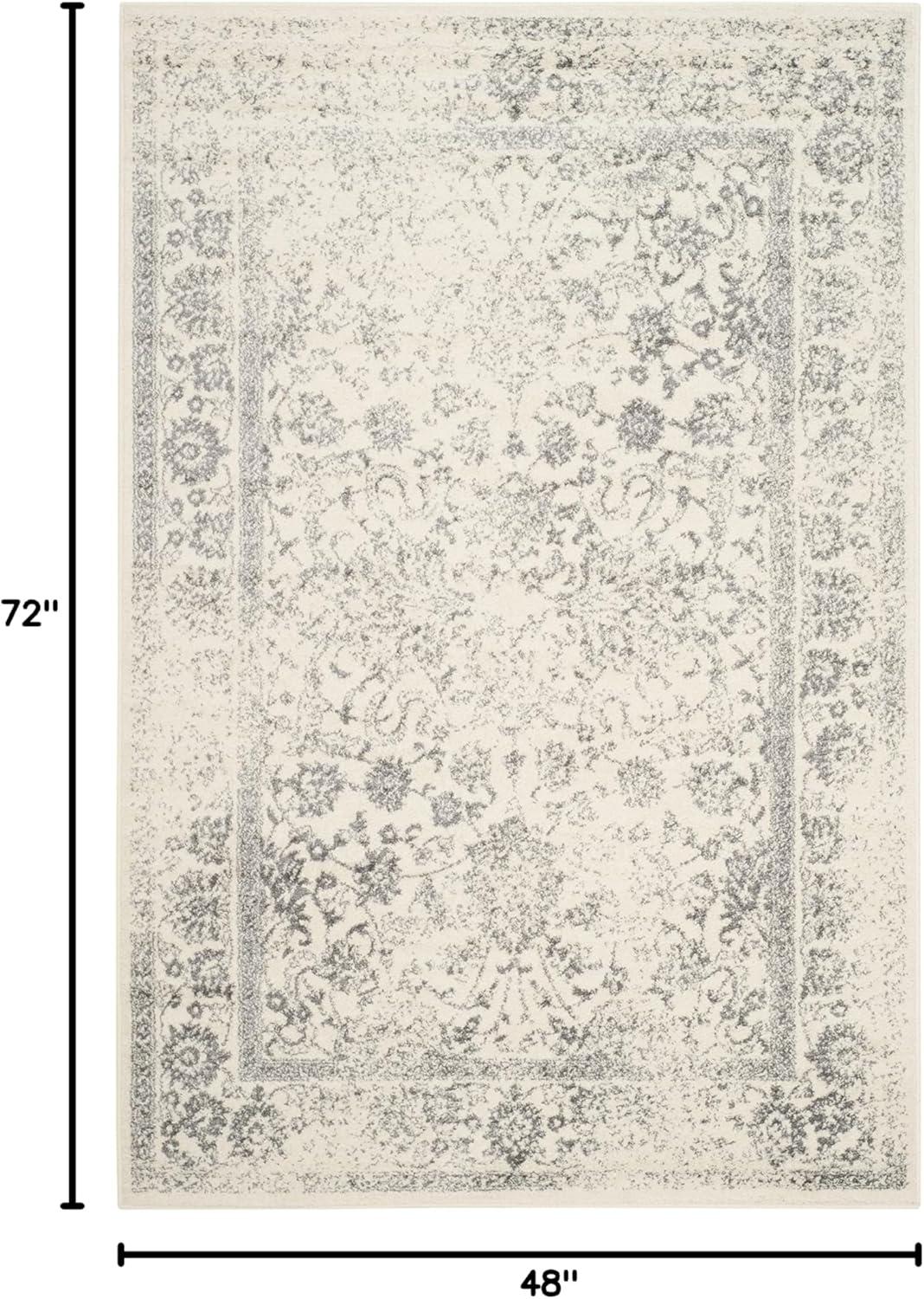 image:imageSAFAVIEH Area Rug 8x10  Adirondack Collection  Large  Ivory amp Silver Distressed Vintage Floral Design NonShedding amp Easy to Clean Ideal for Living Room Bedroom Dining Space ADR109CIvorySilver