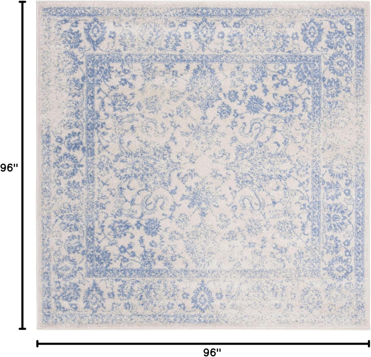 image:imageSAFAVIEH Area Rug 8x10  Adirondack Collection  Large  Ivory amp Silver Distressed Vintage Floral Design NonShedding amp Easy to Clean Ideal for Living Room Bedroom Dining Space ADR109CIvoryLight Blue