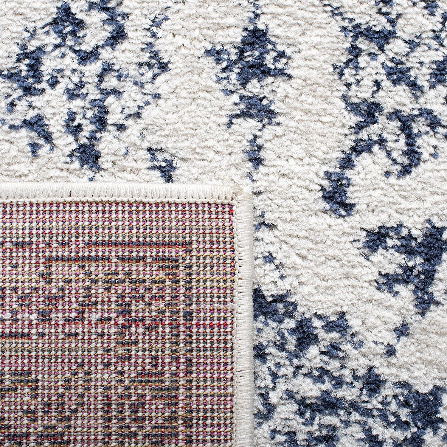 image:imageSAFAVIEH Area Rug 8x10 Adirondack Collection Large Ivory amp Silver Distressed Vintage Floral Design NonShedding amp Easy to Clean Ideal for Living Room Bedroom Dining Space ADR109CIvoryNavy