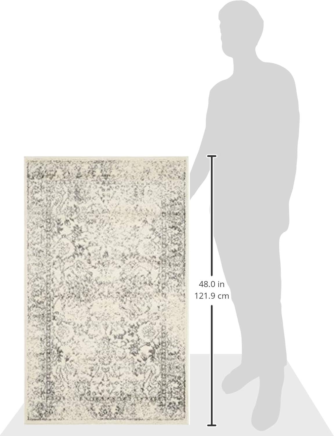 image:imageSAFAVIEH Area Rug 8x10  Adirondack Collection  Large  Ivory amp Silver Distressed Vintage Floral Design NonShedding amp Easy to Clean Ideal for Living Room Bedroom Dining Space ADR109CIvorySilver
