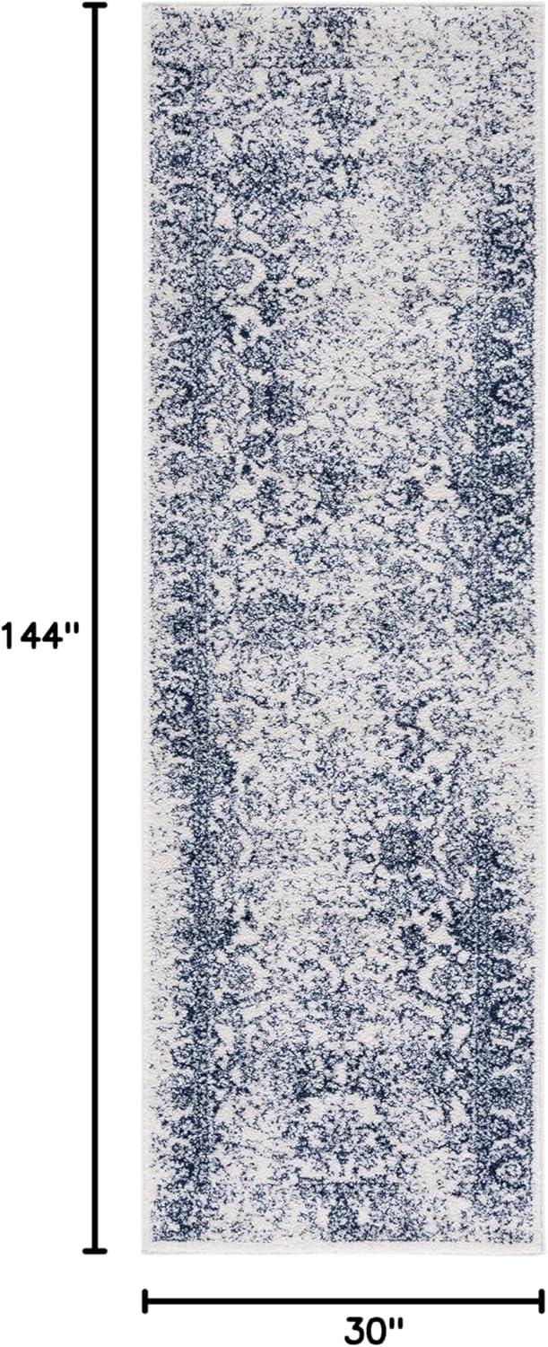 image:imageSAFAVIEH Area Rug 8x10 Adirondack Collection Large Ivory amp Silver Distressed Vintage Floral Design NonShedding amp Easy to Clean Ideal for Living Room Bedroom Dining Space ADR109CIvoryNavy