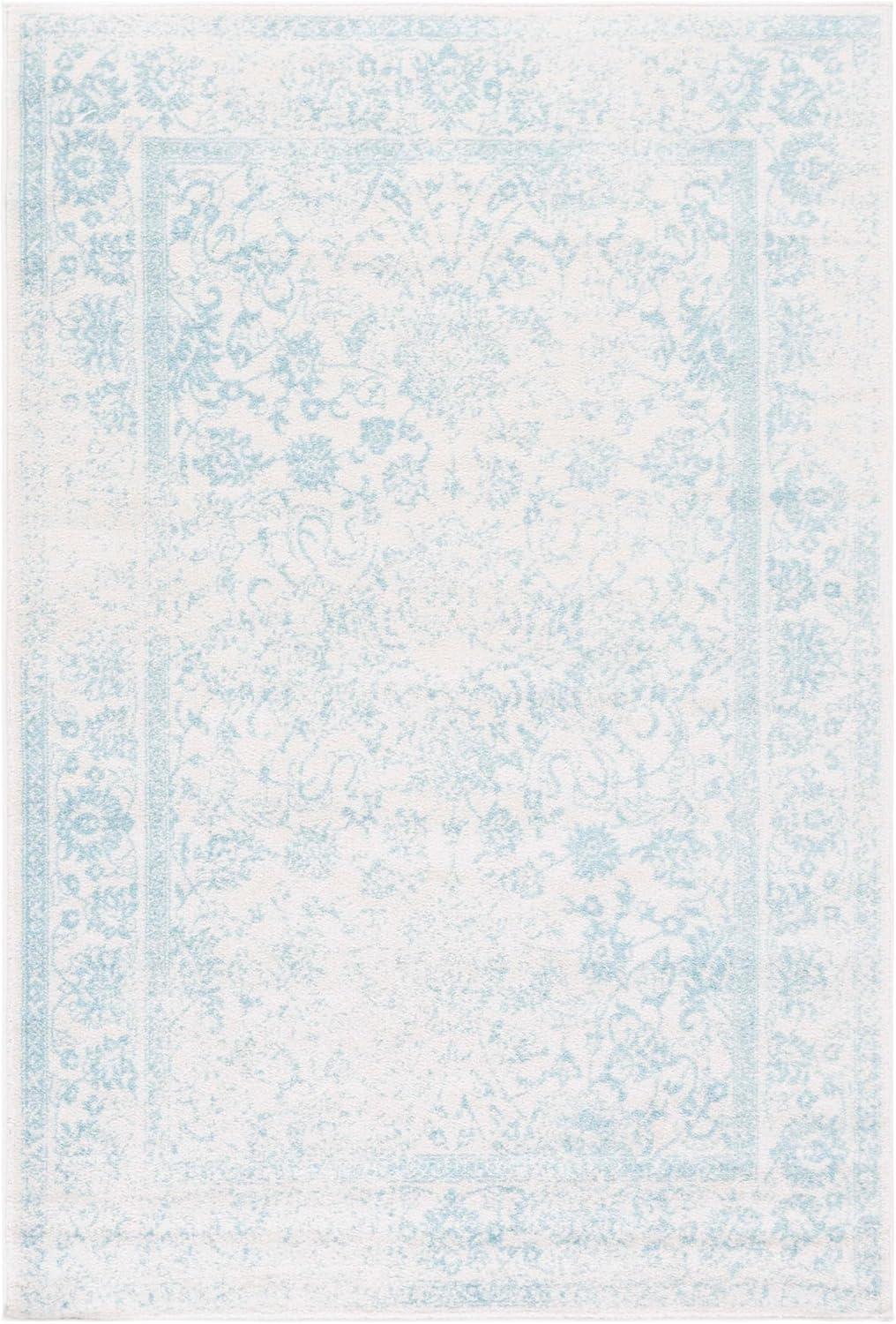 image:imageSAFAVIEH Area Rug 8x10  Adirondack Collection  Large  Ivory amp Silver Distressed Vintage Floral Design NonShedding amp Easy to Clean Ideal for Living Room Bedroom Dining Space ADR109CIvoryLight Blue