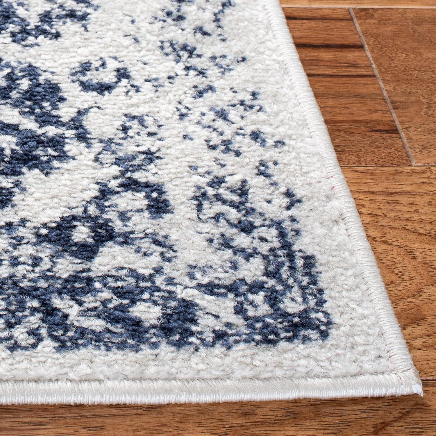 image:imageSAFAVIEH Area Rug 8x10 Adirondack Collection Large Ivory amp Silver Distressed Vintage Floral Design NonShedding amp Easy to Clean Ideal for Living Room Bedroom Dining Space ADR109CIvoryNavy