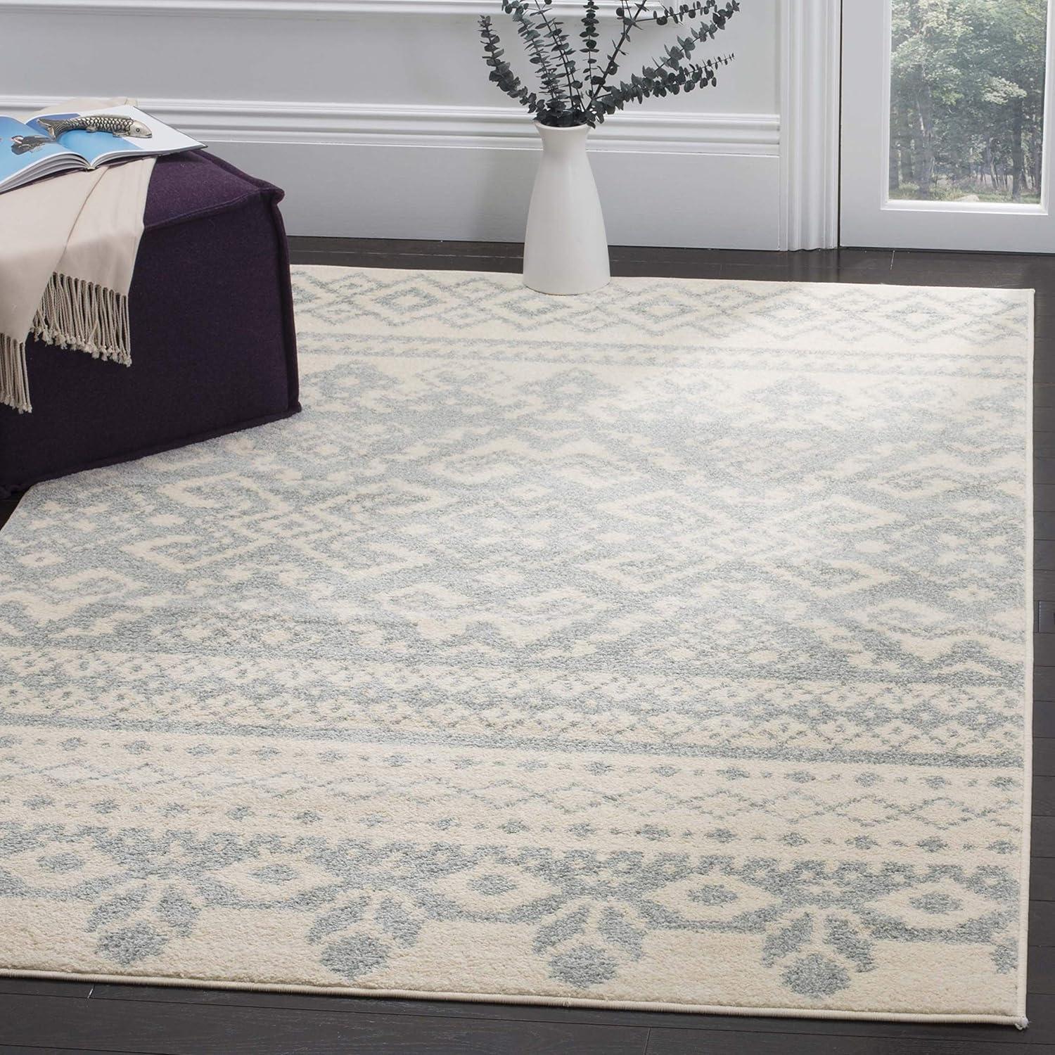 image:imageSAFAVIEH Area Rug 8x10 Adirondack Collection Large Ivory amp Silver Rustic Boho Design NonShedding amp Easy Cleaning Ideal for Living Room Bedroom Office Dining Space ADR107BIvorySlate
