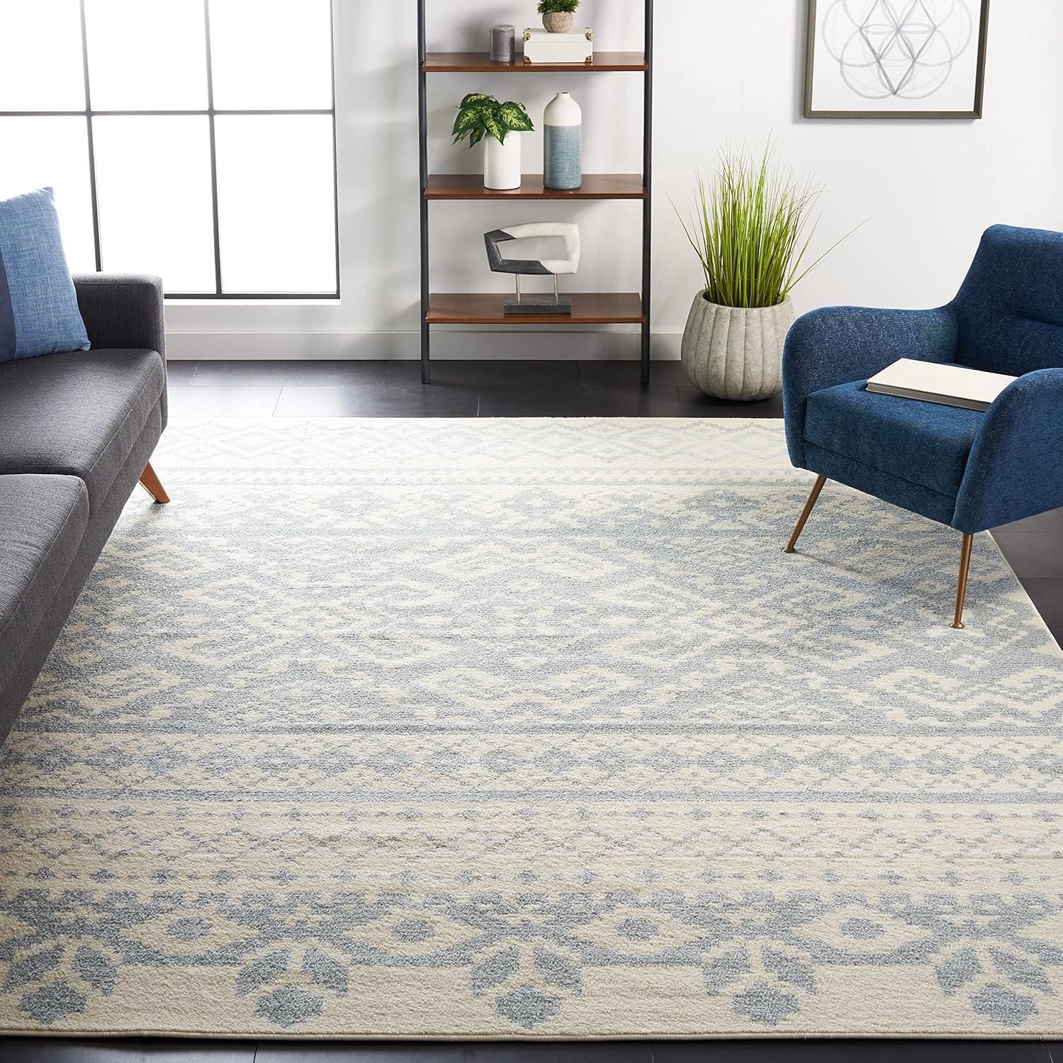 image:imageSAFAVIEH Area Rug 8x10 Adirondack Collection Large Ivory amp Silver Rustic Boho Design NonShedding amp Easy Cleaning Ideal for Living Room Bedroom Office Dining Space ADR107BIvorySlate