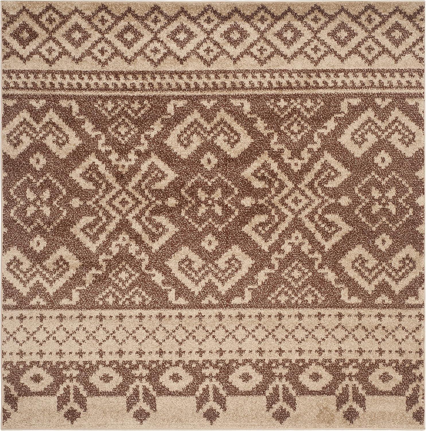 image:imageSAFAVIEH Area Rug 8x10 Adirondack Collection Large Ivory amp Silver Rustic Boho Design NonShedding amp Easy Cleaning Ideal for Living Room Bedroom Office Dining Space ADR107BCamelChocolate