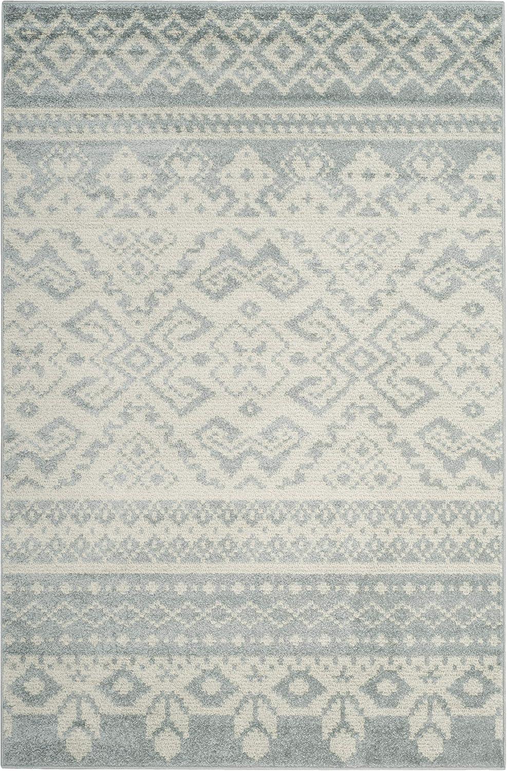 image:imageSAFAVIEH Area Rug 8x10 Adirondack Collection Large Ivory amp Silver Rustic Boho Design NonShedding amp Easy Cleaning Ideal for Living Room Bedroom Office Dining Space ADR107BSlateIvory