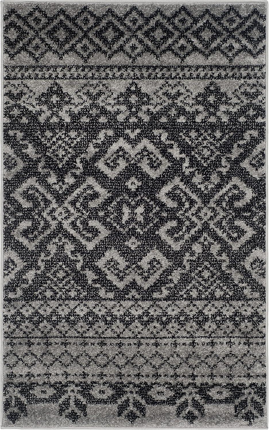 image:imageSAFAVIEH Area Rug 8x10 Adirondack Collection Large Ivory amp Silver Rustic Boho Design NonShedding amp Easy Cleaning Ideal for Living Room Bedroom Office Dining Space ADR107BSilverBlack