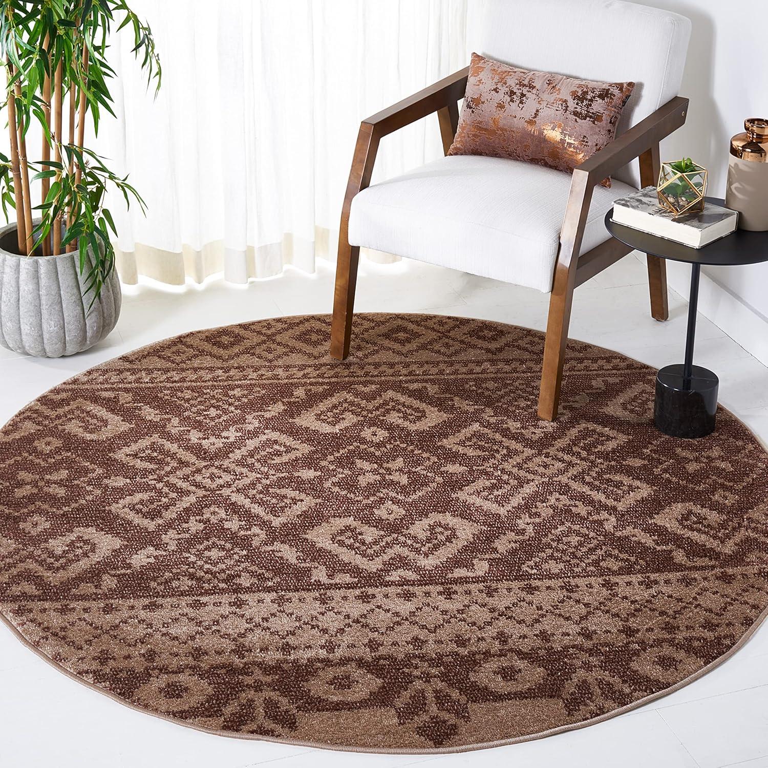 image:imageSAFAVIEH Area Rug 8x10 Adirondack Collection Large Ivory amp Silver Rustic Boho Design NonShedding amp Easy Cleaning Ideal for Living Room Bedroom Office Dining Space ADR107BCamelChocolate