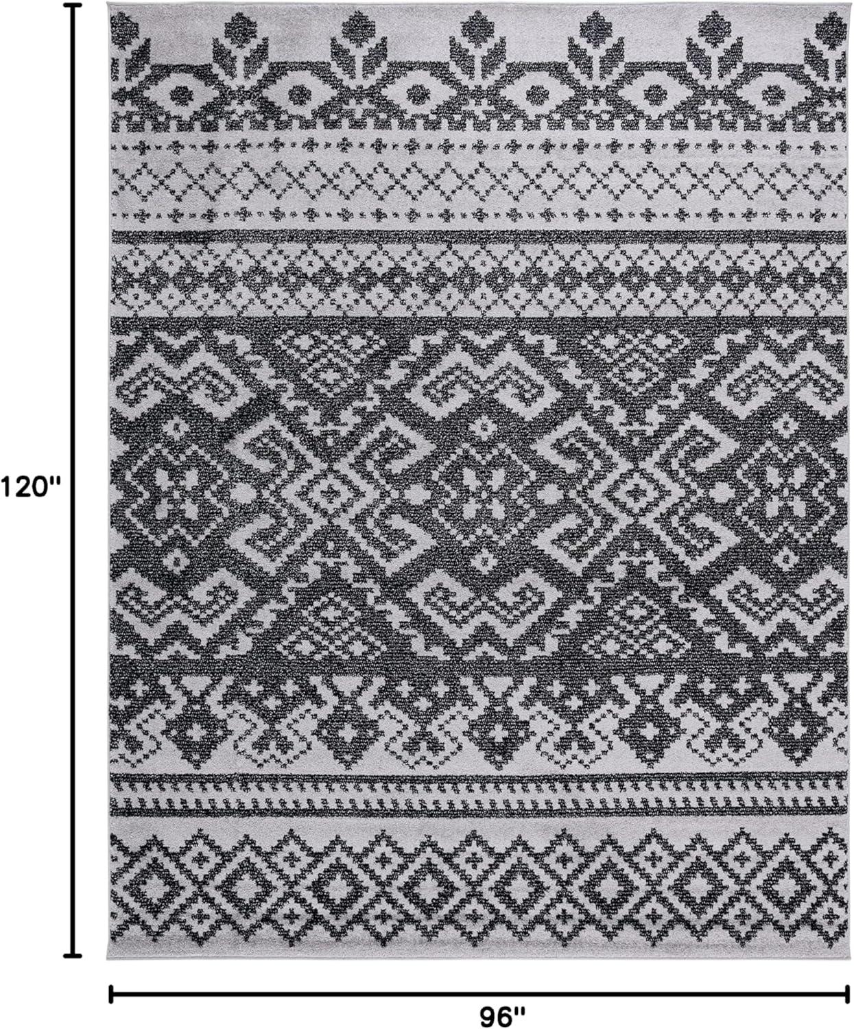 image:imageSAFAVIEH Area Rug 8x10 Adirondack Collection Large Ivory amp Silver Rustic Boho Design NonShedding amp Easy Cleaning Ideal for Living Room Bedroom Office Dining Space ADR107BSilverBlack