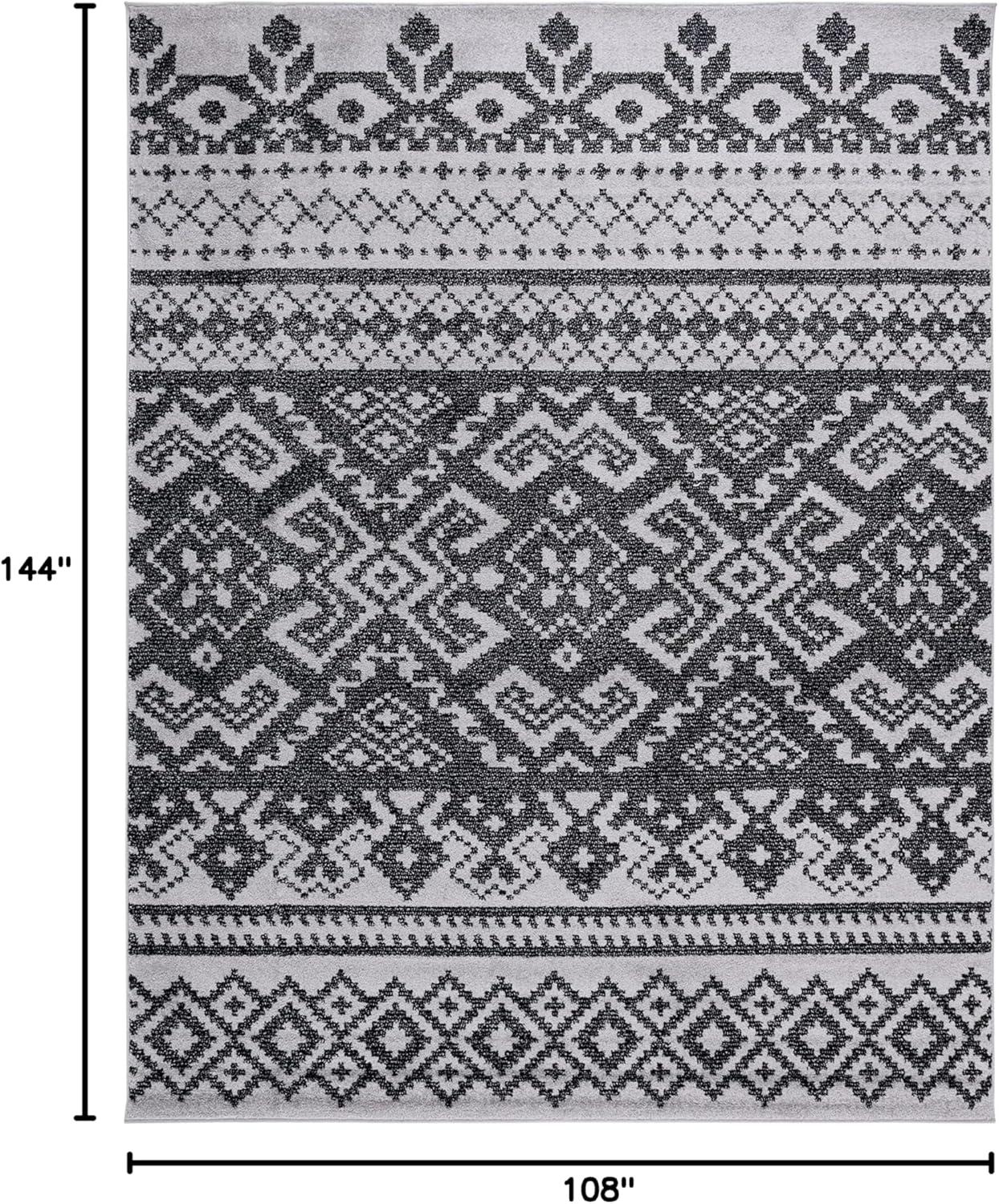 image:imageSAFAVIEH Area Rug 8x10 Adirondack Collection Large Ivory amp Silver Rustic Boho Design NonShedding amp Easy Cleaning Ideal for Living Room Bedroom Office Dining Space ADR107BSilverBlack