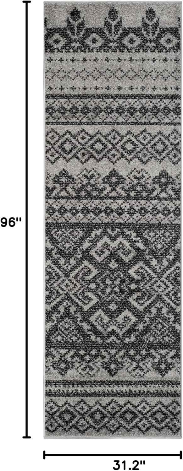 image:imageSAFAVIEH Area Rug 8x10 Adirondack Collection Large Ivory amp Silver Rustic Boho Design NonShedding amp Easy Cleaning Ideal for Living Room Bedroom Office Dining Space ADR107BSilverBlack