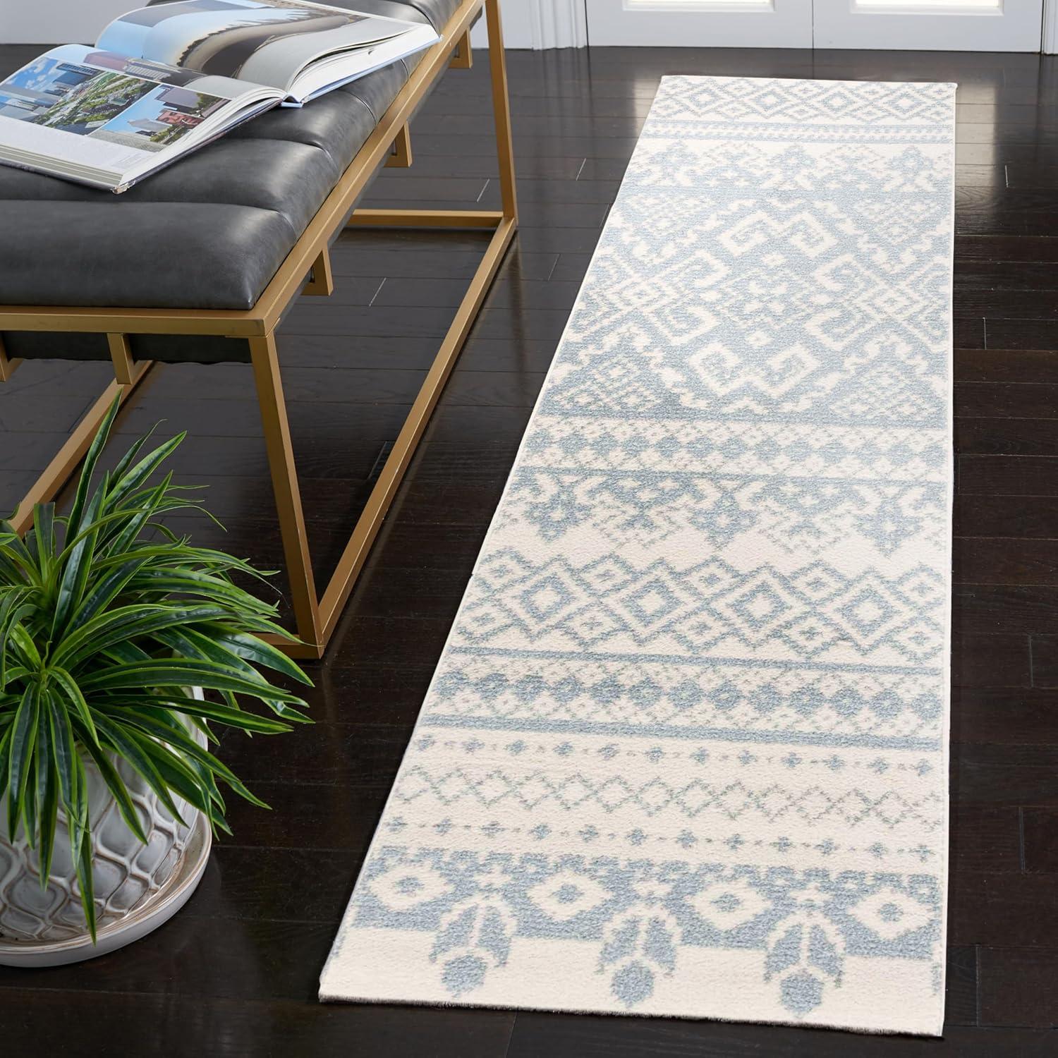 image:imageSAFAVIEH Area Rug 8x10 Adirondack Collection Large Ivory amp Silver Rustic Boho Design NonShedding amp Easy Cleaning Ideal for Living Room Bedroom Office Dining Space ADR107BIvorySlate
