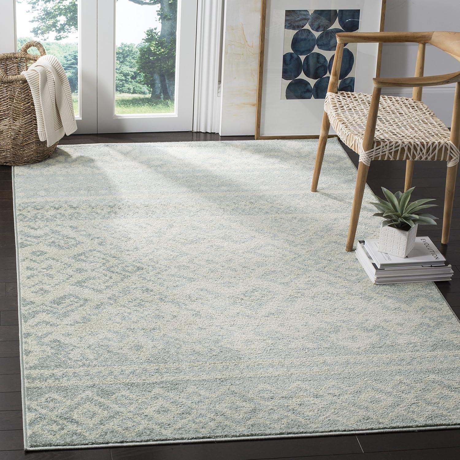 image:imageSAFAVIEH Area Rug 8x10 Adirondack Collection Large Ivory amp Silver Rustic Boho Design NonShedding amp Easy Cleaning Ideal for Living Room Bedroom Office Dining Space ADR107BSlateIvory