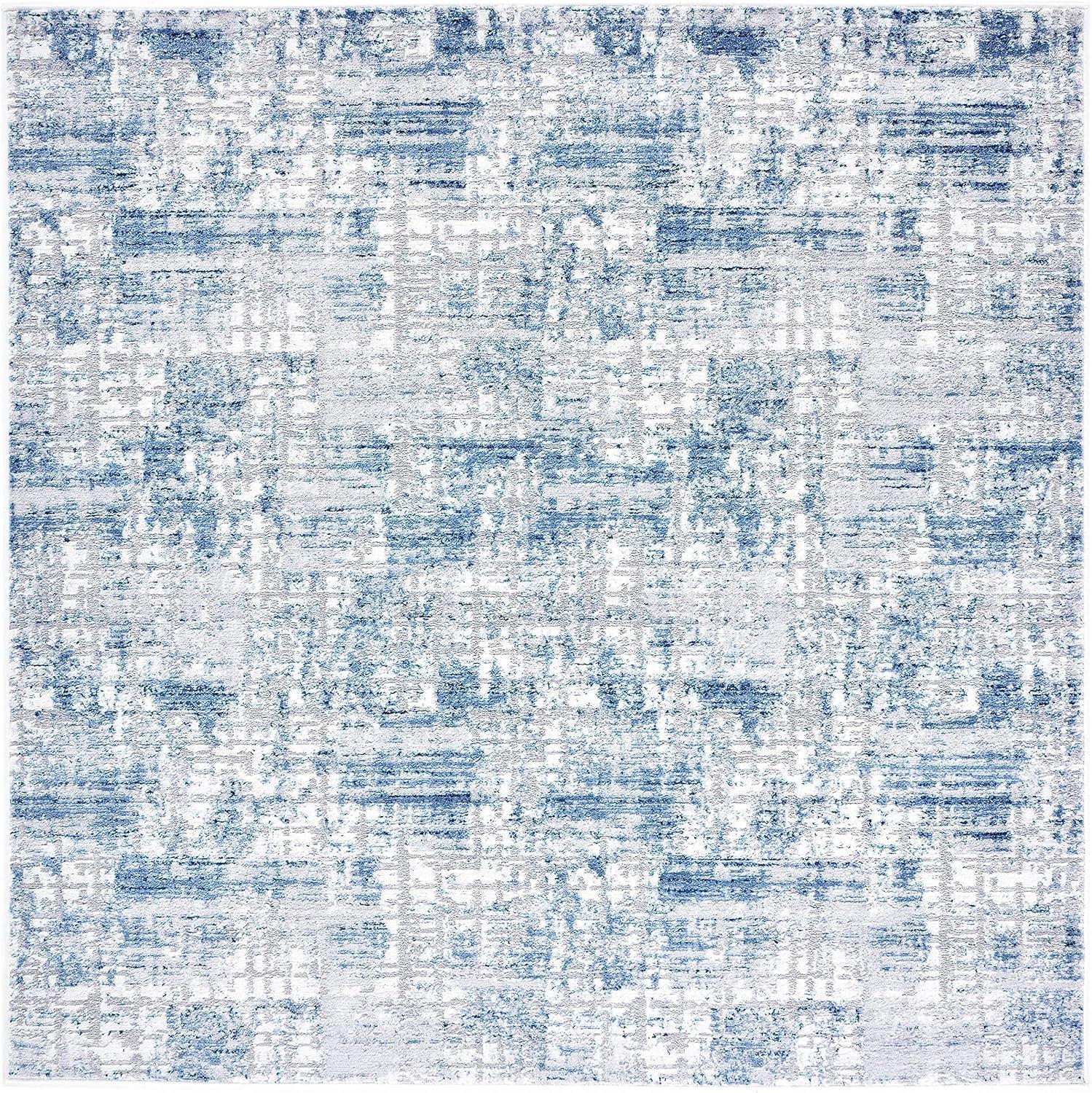 image:imageSAFAVIEH Area Rug 8x10 Amelia Collection Large Blue amp Grey Modern Design NonShedding amp Easy Cleaning Ideal for Living Room Bedroom Office Dining Space ALA786MNavyLight Grey