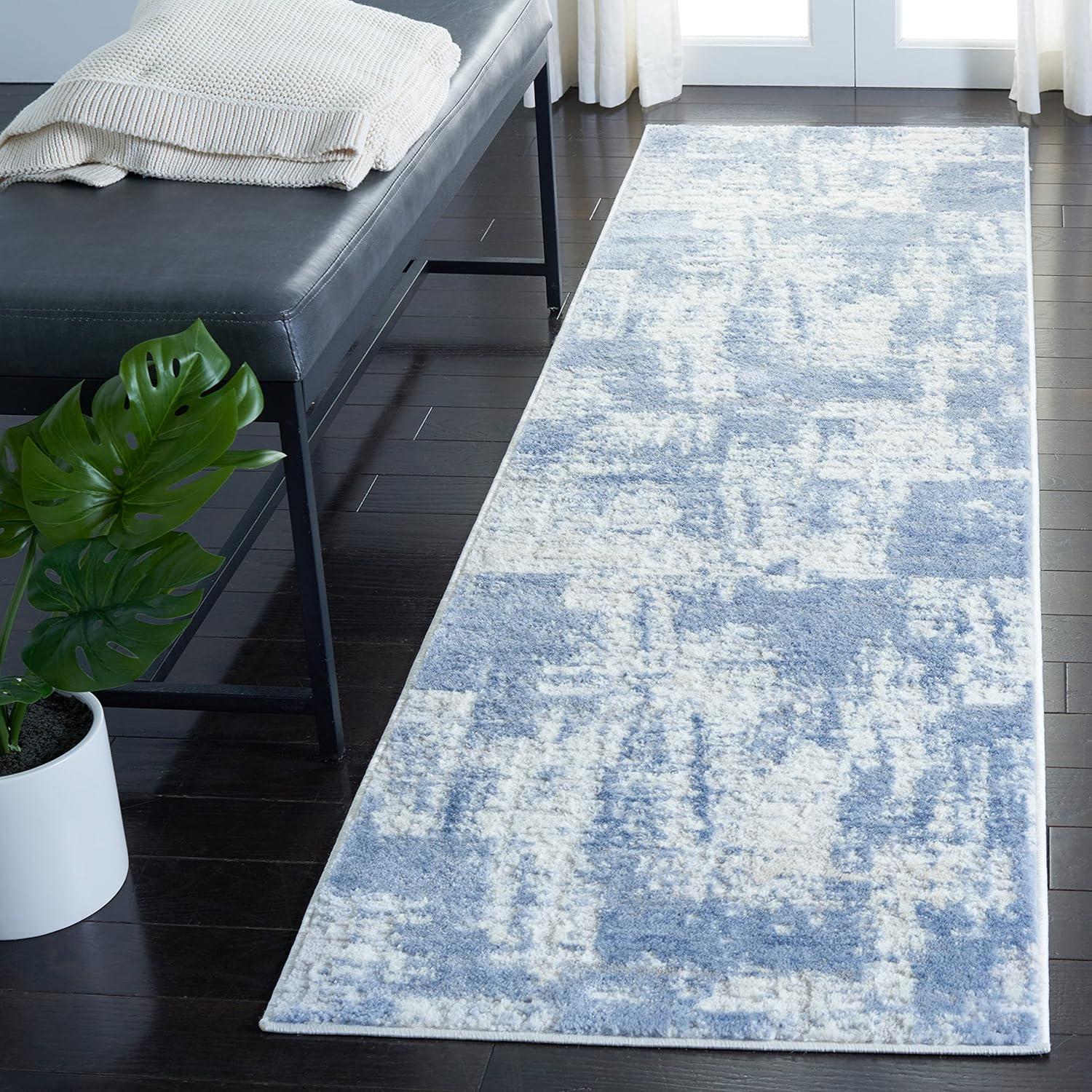 image:imageSAFAVIEH Area Rug 8x10 Amelia Collection Large Blue amp Grey Modern Design NonShedding amp Easy Cleaning Ideal for Living Room Bedroom Office Dining Space ALA786MIvoryBlue