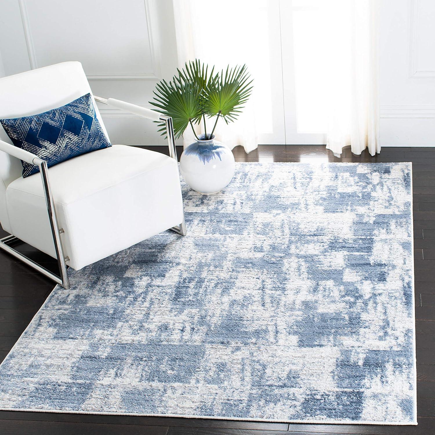 image:imageSAFAVIEH Area Rug 8x10 Amelia Collection Large Blue amp Grey Modern Design NonShedding amp Easy Cleaning Ideal for Living Room Bedroom Office Dining Space ALA786MIvoryBlue