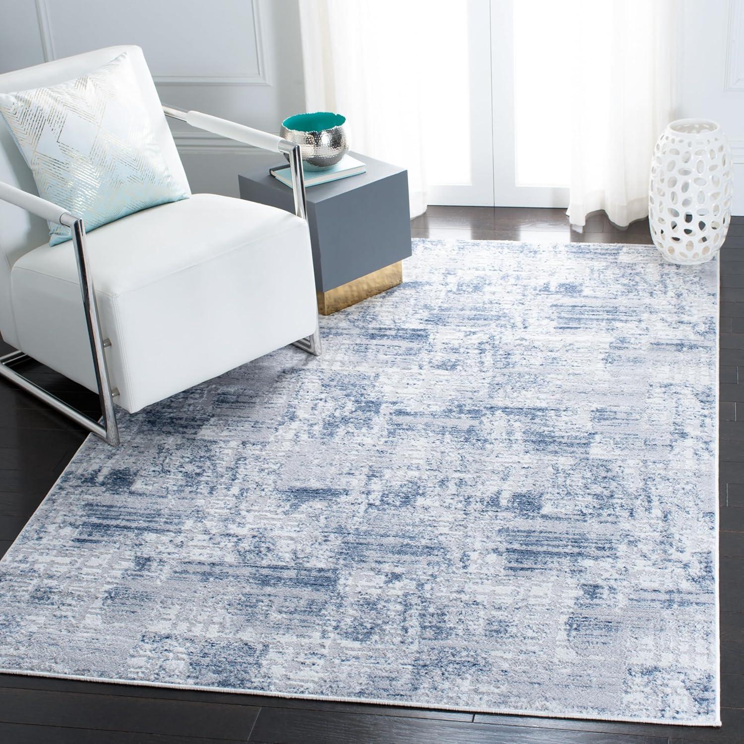 image:imageSAFAVIEH Area Rug 8x10 Amelia Collection Large Blue amp Grey Modern Design NonShedding amp Easy Cleaning Ideal for Living Room Bedroom Office Dining Space ALA786MNavyLight Grey