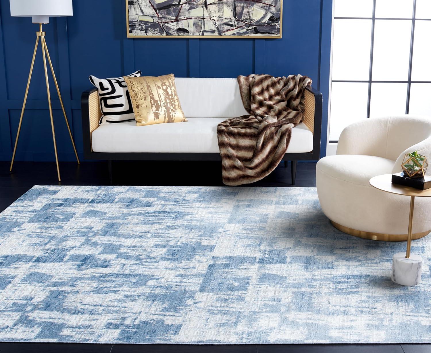 image:imageSAFAVIEH Area Rug 8x10 Amelia Collection Large Blue amp Grey Modern Design NonShedding amp Easy Cleaning Ideal for Living Room Bedroom Office Dining Space ALA786MIvoryBlue
