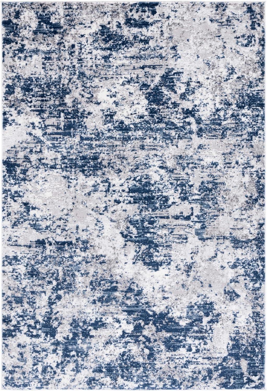 image:imageSAFAVIEH Area Rug 8x10 Amelia Collection Large Grey amp Ivory Modern Design NonShedding amp Easy Cleaning Ideal for Living Room Bedroom Office Dining Space ALA705GIvoryNavy