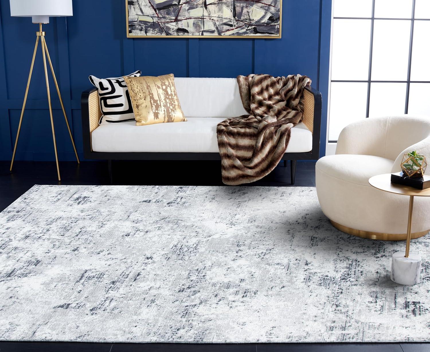 image:imageSAFAVIEH Area Rug 8x10 Amelia Collection Large Grey amp Ivory Modern Design NonShedding amp Easy Cleaning Ideal for Living Room Bedroom Office Dining Space ALA705GGreyIvory