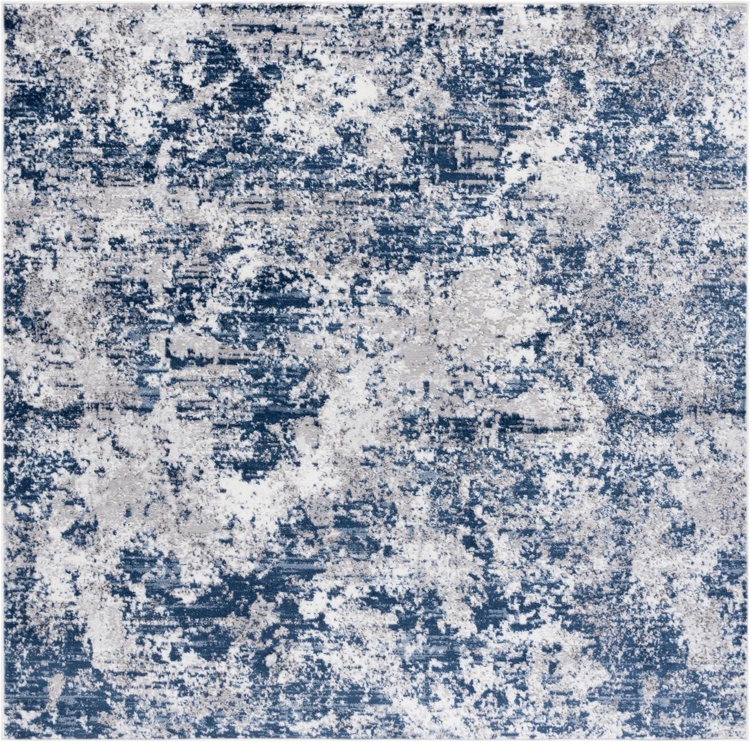 image:imageSAFAVIEH Area Rug 8x10 Amelia Collection Large Grey amp Ivory Modern Design NonShedding amp Easy Cleaning Ideal for Living Room Bedroom Office Dining Space ALA705GIvoryNavy