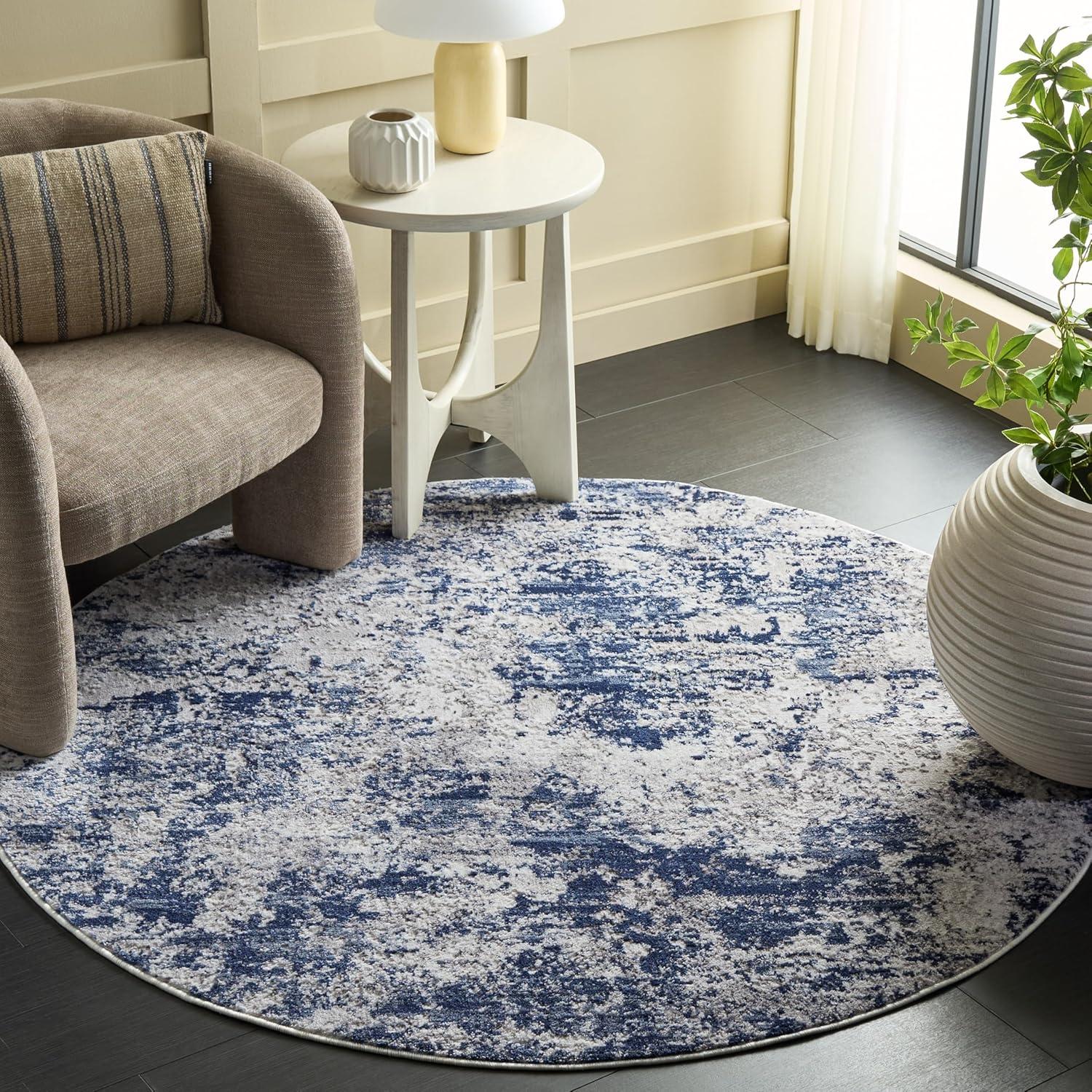 image:imageSAFAVIEH Area Rug 8x10 Amelia Collection Large Grey amp Ivory Modern Design NonShedding amp Easy Cleaning Ideal for Living Room Bedroom Office Dining Space ALA705GIvoryNavy