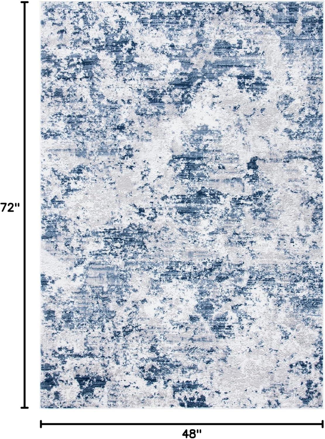 image:imageSAFAVIEH Area Rug 8x10 Amelia Collection Large Grey amp Ivory Modern Design NonShedding amp Easy Cleaning Ideal for Living Room Bedroom Office Dining Space ALA705GNavyGrey