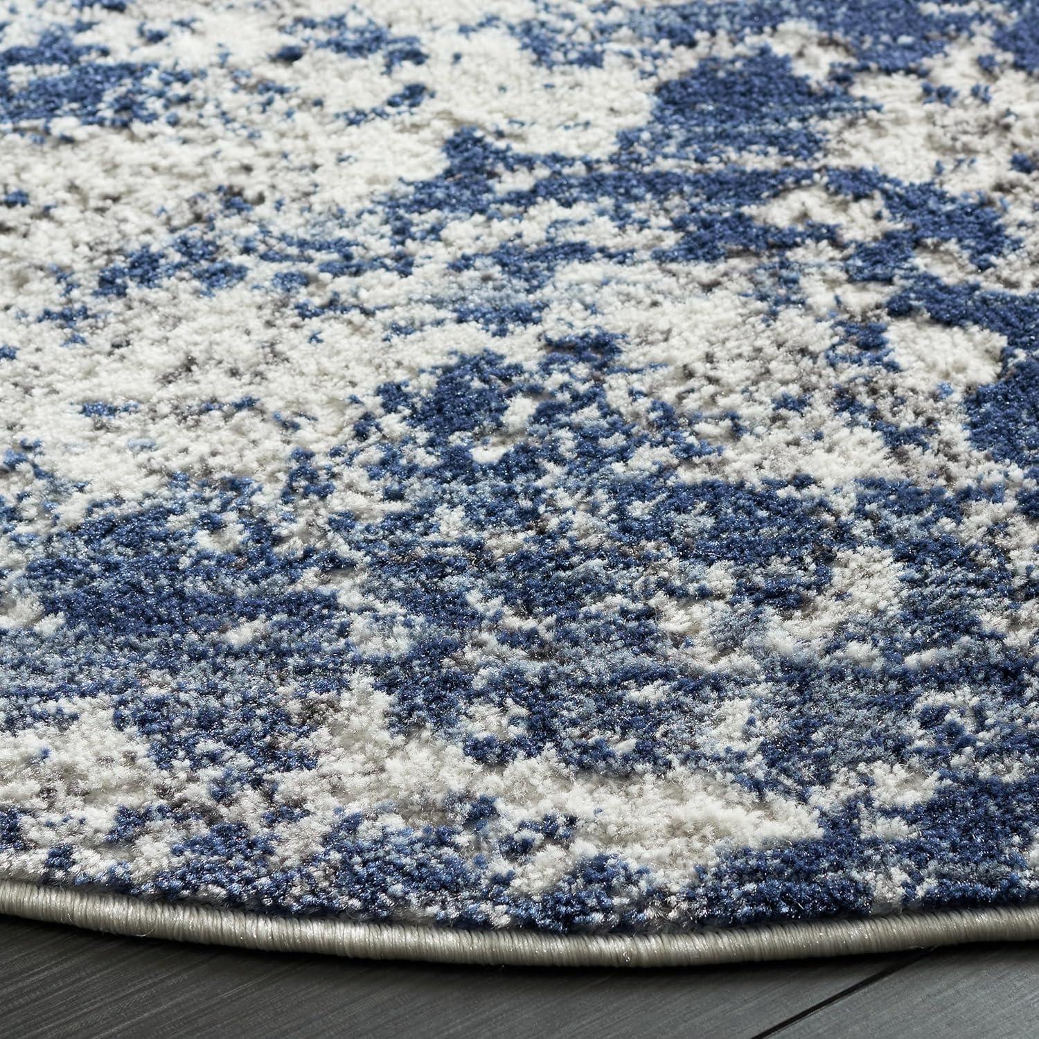 image:imageSAFAVIEH Area Rug 8x10 Amelia Collection Large Grey amp Ivory Modern Design NonShedding amp Easy Cleaning Ideal for Living Room Bedroom Office Dining Space ALA705GIvoryNavy