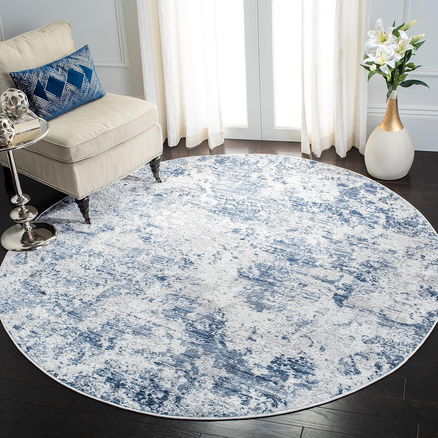image:imageSAFAVIEH Area Rug 8x10 Amelia Collection Large Grey amp Ivory Modern Design NonShedding amp Easy Cleaning Ideal for Living Room Bedroom Office Dining Space ALA705GNavyGrey