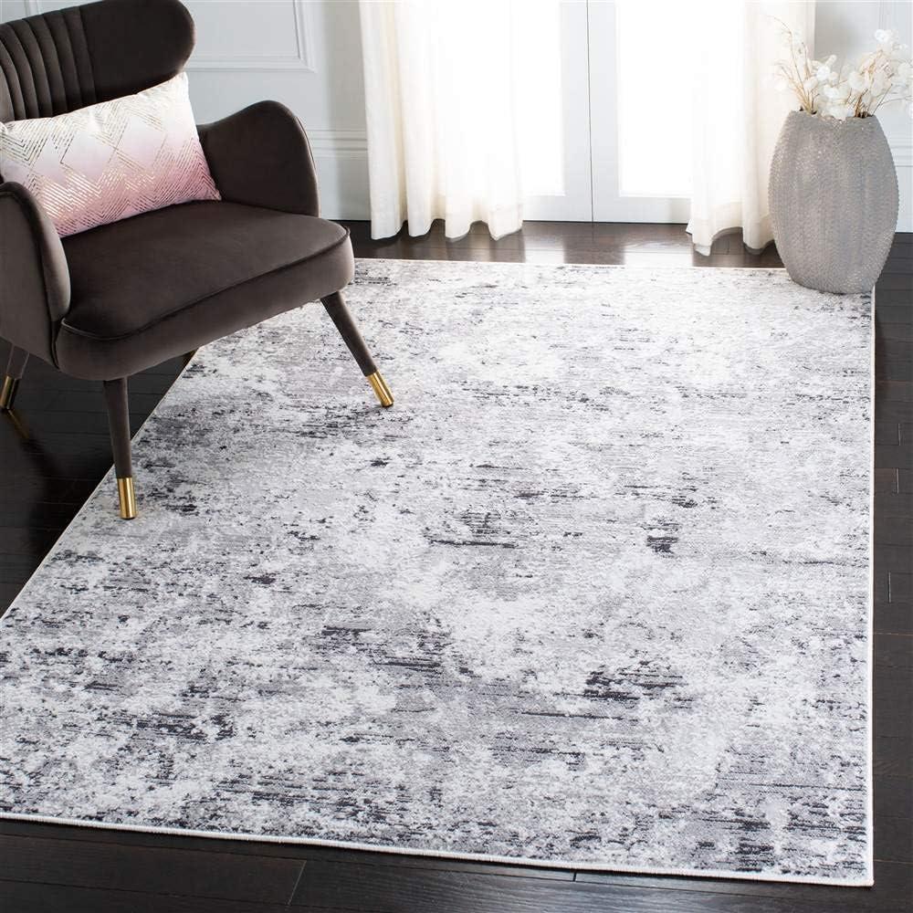 image:imageSAFAVIEH Area Rug 8x10 Amelia Collection Large Grey amp Ivory Modern Design NonShedding amp Easy Cleaning Ideal for Living Room Bedroom Office Dining Space ALA705GGreyIvory