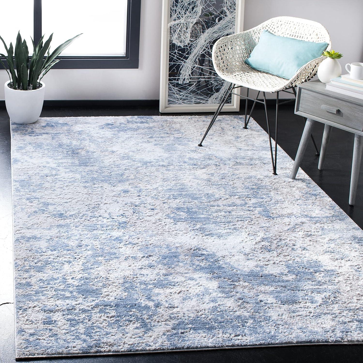 image:imageSAFAVIEH Area Rug 8x10 Amelia Collection Large Grey amp Ivory Modern Design NonShedding amp Easy Cleaning Ideal for Living Room Bedroom Office Dining Space ALA705GGreyIvory