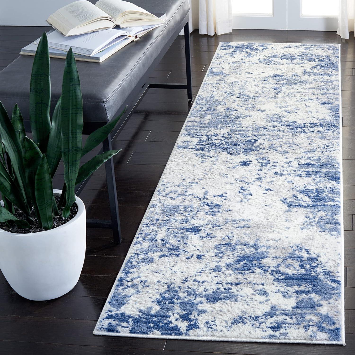 image:imageSAFAVIEH Area Rug 8x10 Amelia Collection Large Grey amp Ivory Modern Design NonShedding amp Easy Cleaning Ideal for Living Room Bedroom Office Dining Space ALA705GNavyGrey