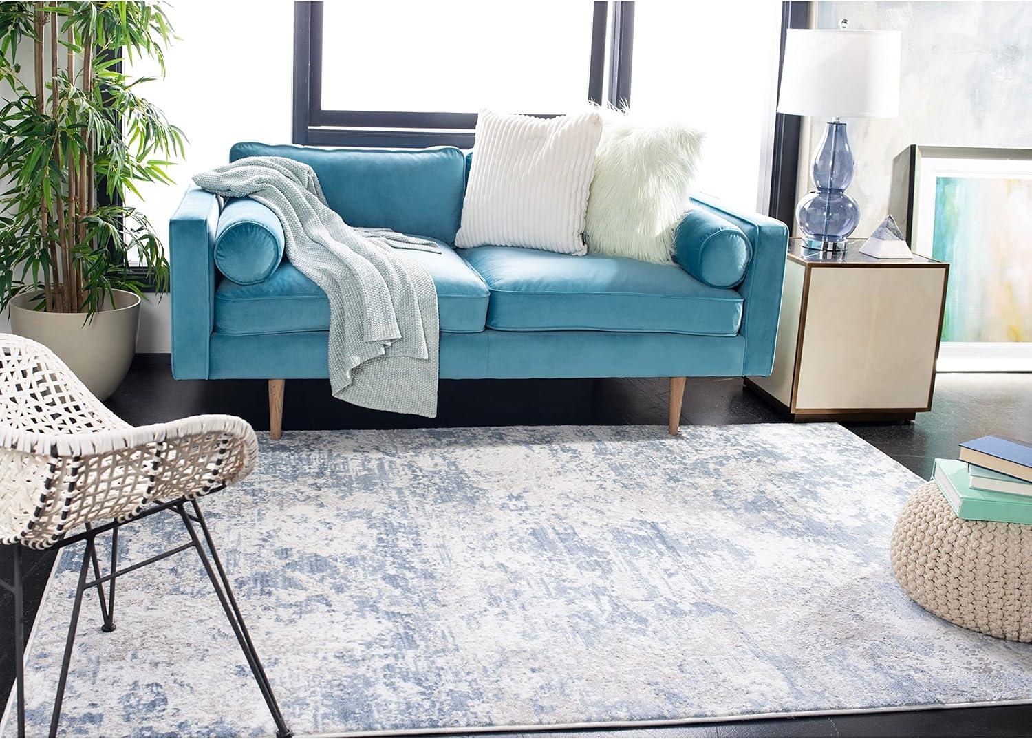 image:imageSAFAVIEH Area Rug 8x10 Amelia Collection Large Grey amp Ivory Modern Design NonShedding amp Easy Cleaning Ideal for Living Room Bedroom Office Dining Space ALA705GGreyBlue